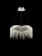 Bano Polished Chrome Crystal Ceiling Lights Diyas Ringed & Square Crystal Fittings